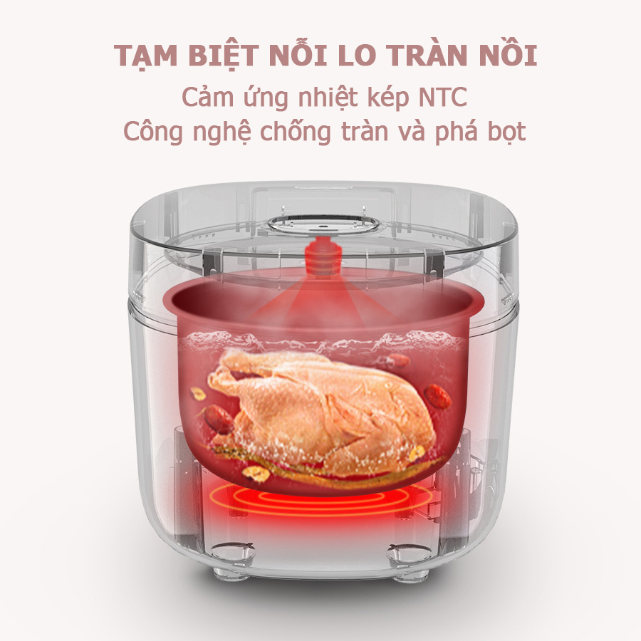 Nồi cơm điện tử Lotor VH35C dung tích 1.6L, HẸN GIỜ thông minh, Nồi cơm điện đa năng nhiều chương trình nấu cài sẵn