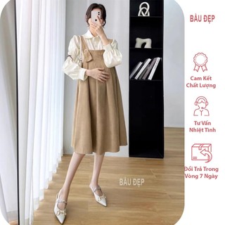 [M257] Sét váy đầm bầu thu đông