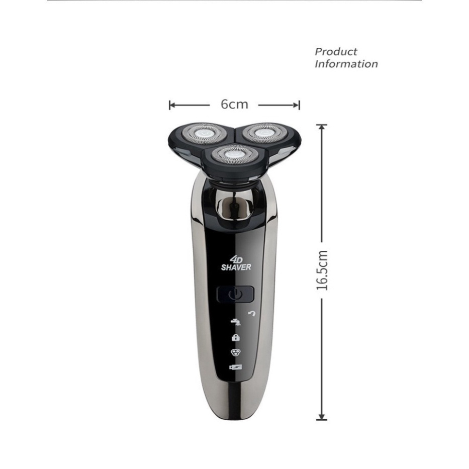 Máy Cạo Râu Đa Năng 4in1 9D Shaver 3 Lưỡi Kép Chạy Cực Êm