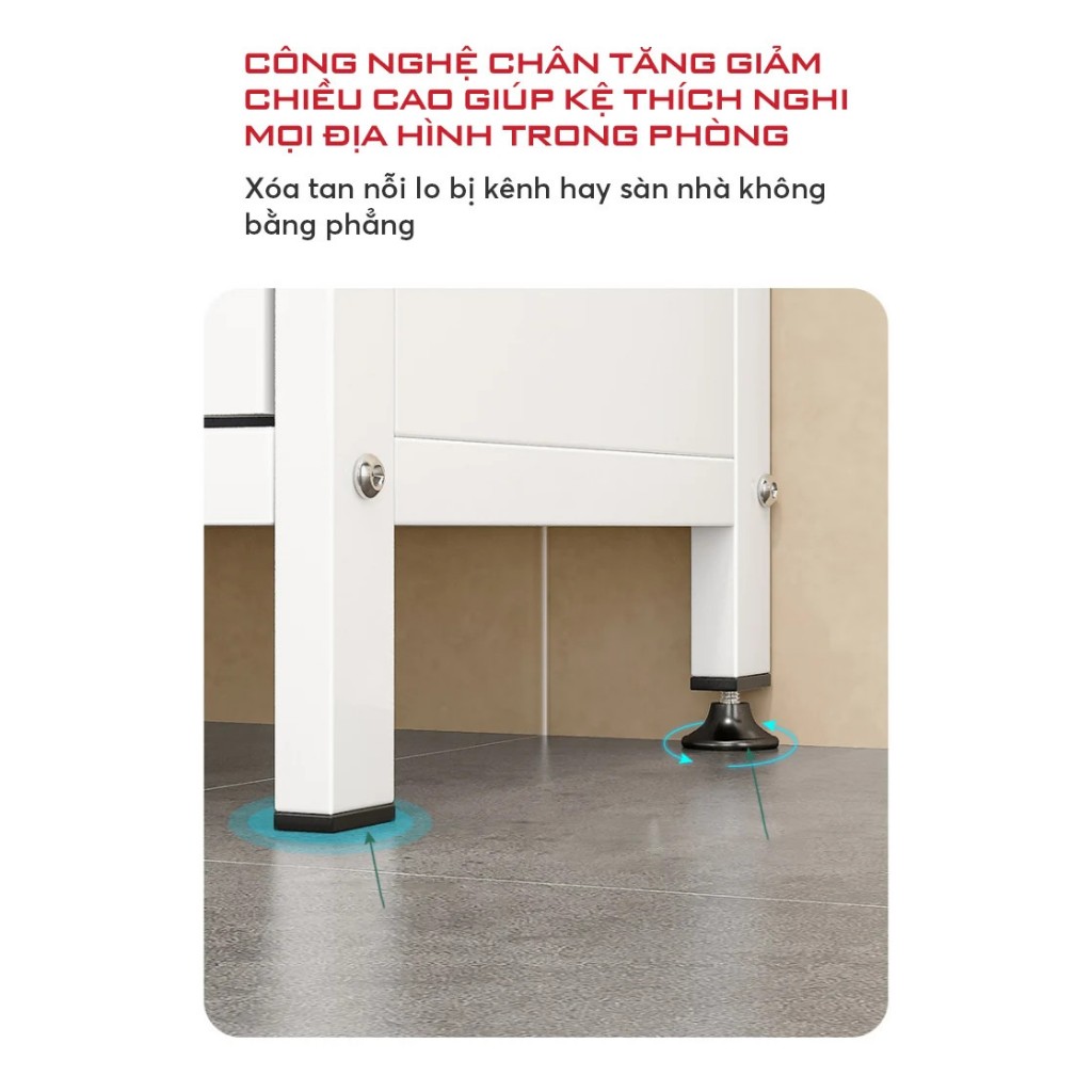 Kệ Để Đồ Đa Năng 4 Tầng Có Bánh Xe Để Lò Vi Sóng, Nồi Cơm Điện Trong Nhà Bếp KENA KN26