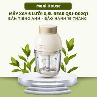 (DAO 6 LƯỠI) Máy Xay Bear 0,6L, Máy Xay 6 Lưỡi Dao Xay Đồ Ăn Dặm, Xay Thịt, Xay Sinh Tố, Máy Xay Đa Năng Cho Bé