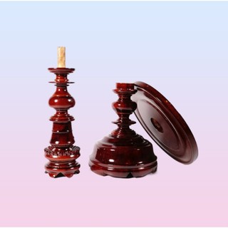CẶP ĐÈN THỜ 40CM - Gỗ tràm bông vàng