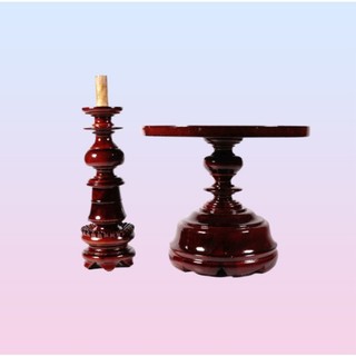 CẶP ĐÈN THỜ 40CM - Gỗ tràm bông vàng