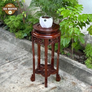 Đôn tròn gỗ hương, đôn kê chậu cây, đôn kê lục bình, bình hoa cao 40 50 60 70 80cm