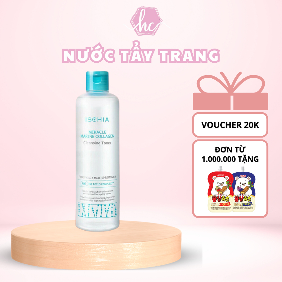 Nước tẩy trang Ischia Miracle Marine Collagen Cleansing Toner hàng chính hãng