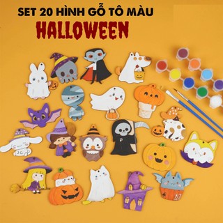 Hình Gỗ Tô Màu Trang Trí Halloween - Quà Tặng Halloween - Trang Trí Halowen
