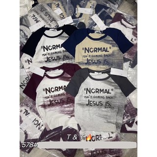 Áo thun croptop nữ tay pha ngắn cổ tròn phối màu loang chữ normal hàng Quảng Châu chất cotton đẹp, áo phông mùa hè 578