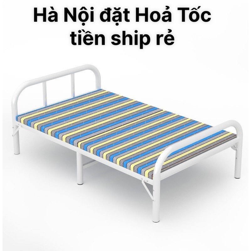 (Hà Nội Hoả tốc ship rẻ) Giường gấp, chật liệu khung sắt, có đệm tiện dụng sử dụng văn phòng , giường ngủ đơn