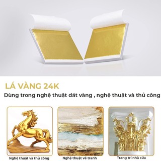 Vàng lá dát vàng 24k, lá vàng 24k chuyên dát vàng tượng, trang trí nội thất, thủ công mỹ nghệ