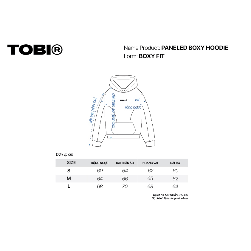 Áo Hoodie Phối Trắng Đen Boxy TOBI