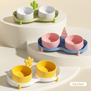 [Gồm thìa lấy pate] Bát ăn đôi cho chó mèo- Bát ăn chống kiến - Bát ăn chó mèo kèm thìa lấy pate BECHON