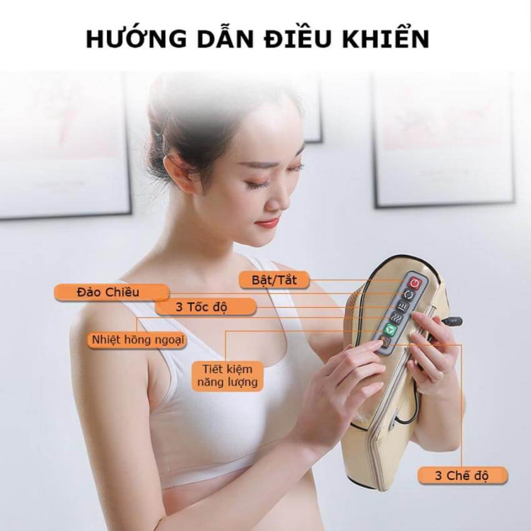 Gối Massage Cổ Vai Gáy Hồng Ngoại, Máy Massage cao cấp Giảm Nhức Mỏi 20 bi thế hệ mới