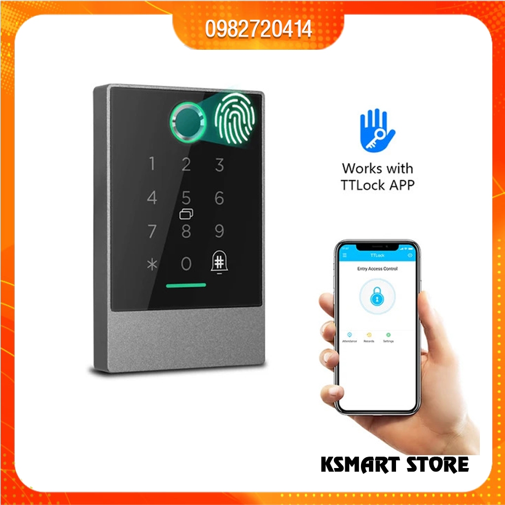 Đầu đọc vân tay kiểm soát ra vào quản lý qua app TTlock K3F