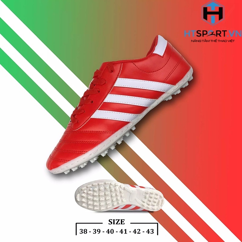 Giày đá bóng, Giày 3 sọc đá banh sân cỏ nhân tạo giá rẻ dành cho nam nữ thể thao bóng đá HTSPORT