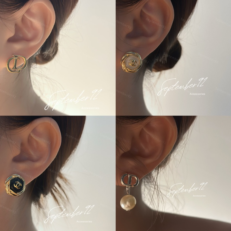 - Khuyên Tai Thương hiệu - Hợp Kim cao cấp mạ vàng 18k