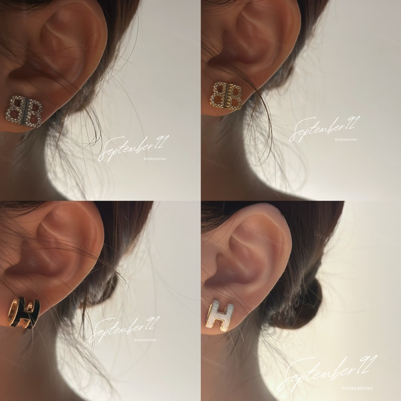 - Khuyên Tai Thương hiệu - Hợp Kim cao cấp mạ vàng 18k
