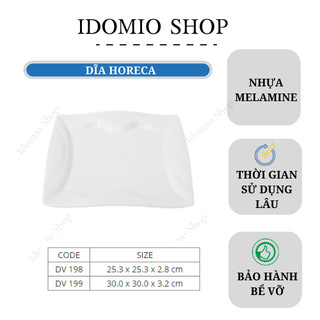 Dĩa Nhựa Vuông Màu Trắng -DV198
