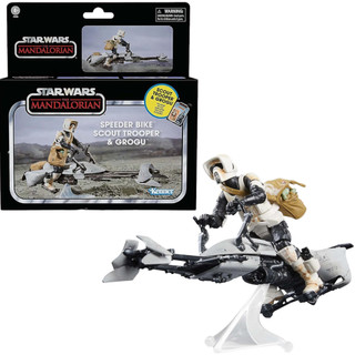 Mô hình nhân vật Star Wars The Vintage Collection Speeder Bike, Scout Trooper & Grogu Chính Hãng Hasbro
