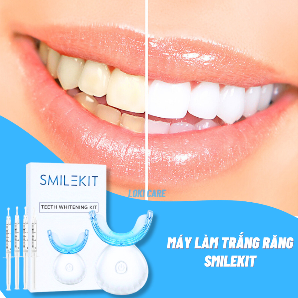 Máy làm trắng răng SMILEKIT SENSITVEtẩy trắng răng không gây ê buốt làm trắng từ bên trong, không Hydrogen