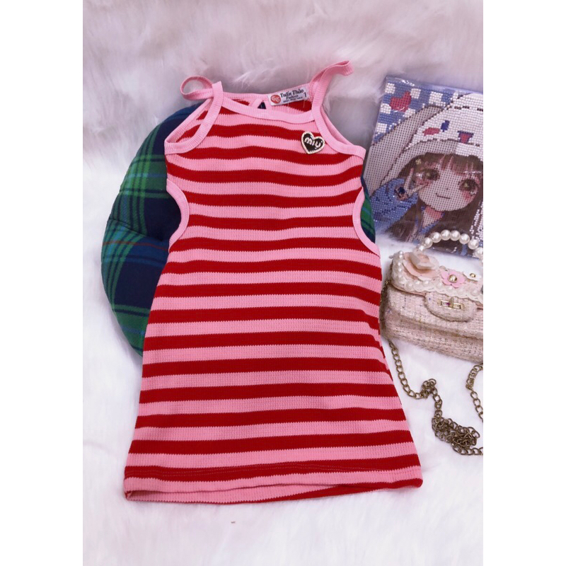 Đầm body 2 dây hở lưng cho bé gái 10-25kg