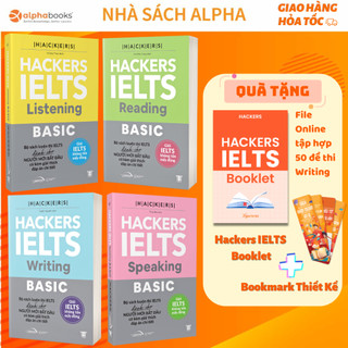 Lẻ/Combo 4 Sách Hackers IELTS Basic - Vững Nền Tảng Bứt Phá 7.0 IELTS (Reading+Listening+Writing+Speaking) - Kèm App