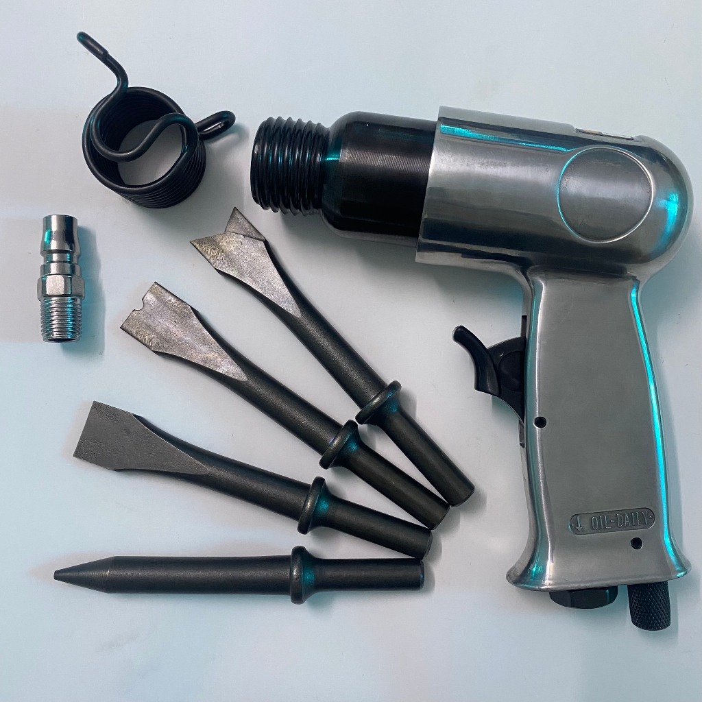 Máy Đục Hơi, Khí Nén Cầm Tay, Súng Đục Rung, Máy Đục Rung Bằng Hơi Tặng Kèm 4 Mũi Đục