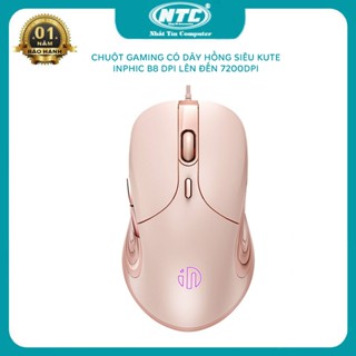 Chuột gaming có dây 6D INPHIC B8 hồng siêu kute - slient click cực êm không âm thanh (hồng) Nhất Tín Computer