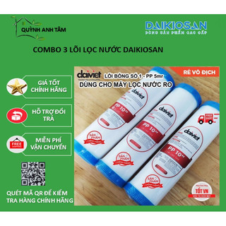 [CHÍNH HÃNG] COMBO 3 LÕI LỌC THÔ SỐ 1 ĐAI VIỆT - PP 5 micron DAIKIO-DAIKOSAN
