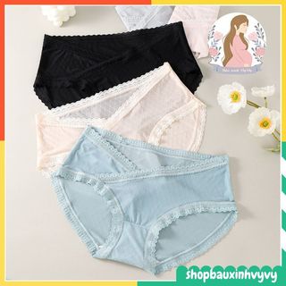 Quần lót bầu và sau sinh cạp chéo thun lạnh cao cấp, lót kháng khuẩn, co giãn siêu tốt QL03
