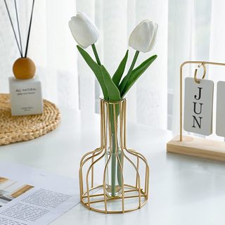 Lọ hoa bình hoa decor bằng sắt vàng, bình cắm hoa thuỷ tinh trang trí nhà cửa, decor