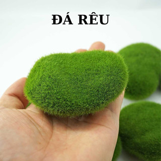 Rêu giả, đá rêu mô hình cây xanh chụp ảnh, decor tiểu cảnh
