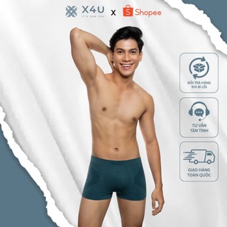 COMBO 3 Quần lót nam boxer X4U DELUXE nhiều màu vải thun dệt kim mềm mịn, co giãn, thấm hút tốt (991)