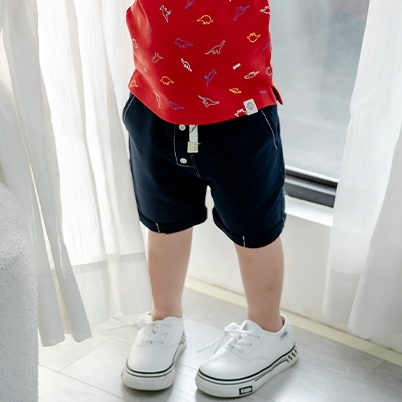 Quần short thun bé trai, quần sooc da cá phối chỉ kiểu dáng basic cho bé từ 1 tuổi - 10 tuổi  BAA Baby