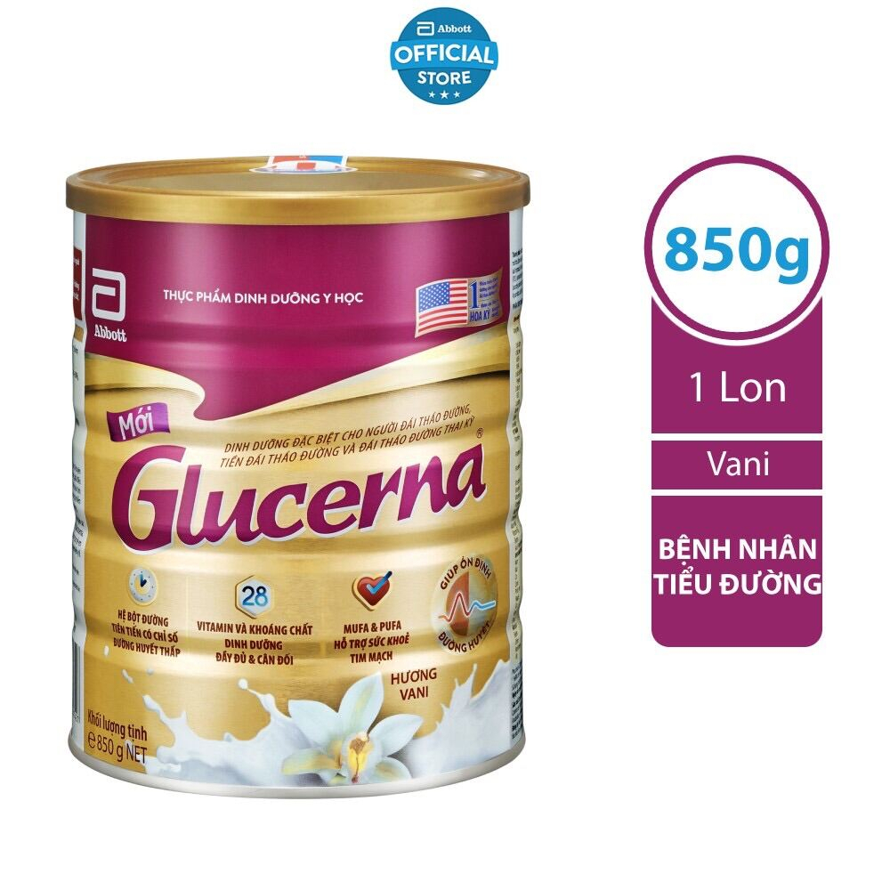 Sữa Bột Glucerna dành cho người tiểu đường, tiền đái tháo đường 850g