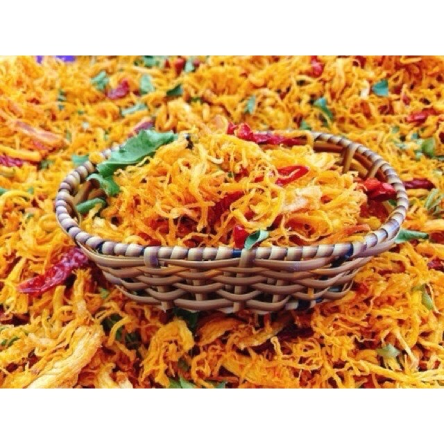 Khô gà lá chanh nhà làm, khô gà xé sợi 100% từ thịt gà tươi nguyên chất hộp 300G-KGH