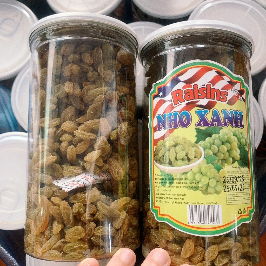 500G nho khô Ninh Thuận, nho khô sạch không đường, nho khô xanh ninh thuận hàng loại 1 sấy khô tự nh