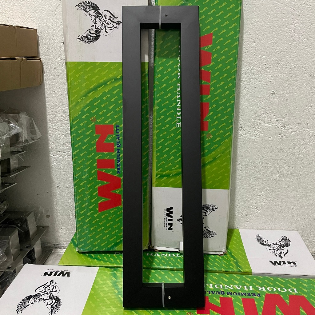 Tay nắm cửa kính cường lực, Cửa Nhôm - Tay Inox Vuông 304 (Hộp 25*38) Café Đen - Inox vuông