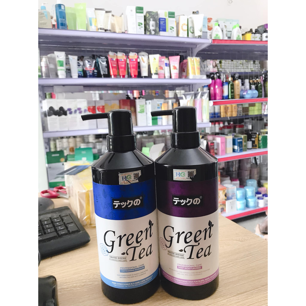 Bộ Dầu Gội Xả Green Tea Nhật MEIKI Phục Hồi Mềm Mượt Tóc 780ml Myphamtocspa