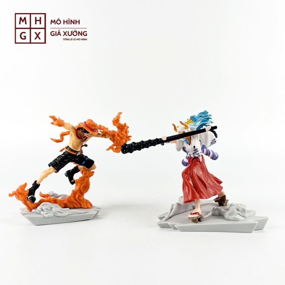 Mô Hình OnePiece ACE đại chiến Yamato - Cao 12cm - nặng 160gram - Phụ Kiện : Đế + chùy gai + lửa , Figure OnePiece