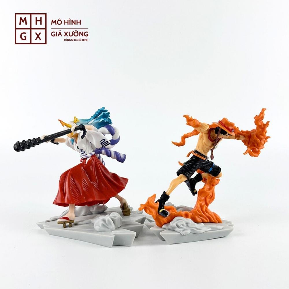 Mô Hình OnePiece ACE đại chiến Yamato - Cao 12cm - nặng 160gram - Phụ Kiện : Đế + chùy gai + lửa , Figure OnePiece