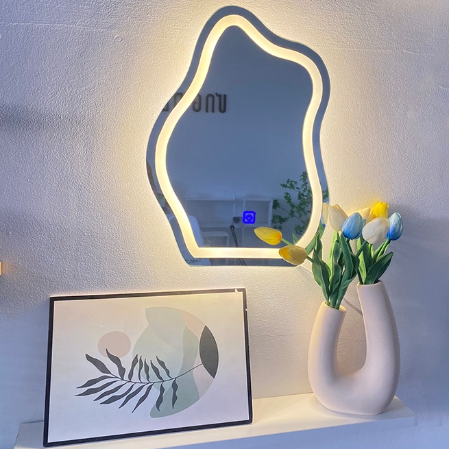 Gương tròn led 3 màu, gương đám mây decor D40, D50  giá sỉ,  siêu hot chính hãng Ưngdecor