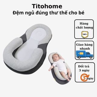 Đệm ngủ đúng tư thế cho bé chống trào ngược chống méo đầu giúp bé ngủ ngoan
