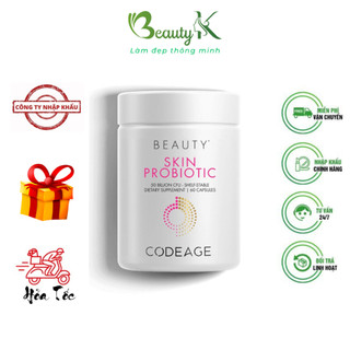 Viên uống codeage beauty skin probiotic - beautyk lợi khuẩn, giảm mụn, khỏe da code age 60 viên nhập khẩu mỹ