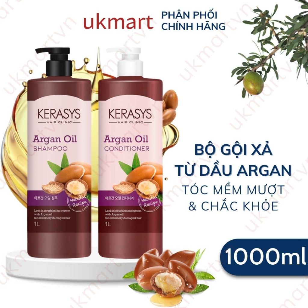 Dầu gội, xả Kerasys Hair Clinic giúp tóc suôn mượt, sạch gàu, không bết dính 1000ML