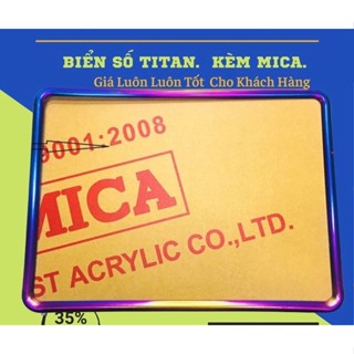Khung biển số 7 màu titan gắn xe máy (tặng meka, đế sau ốc) full bộ