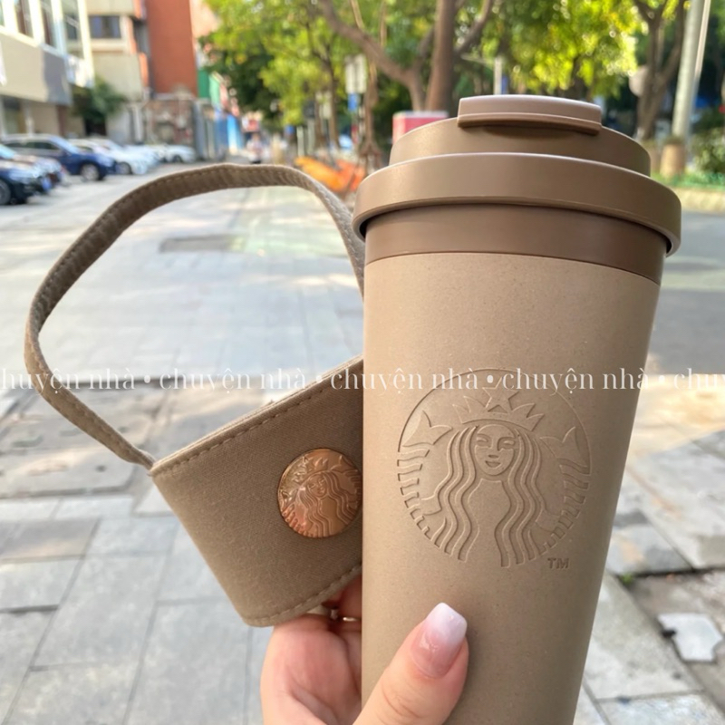 Ly Starbucks Coffee Grounds 473ml Nhựa Tái Chế