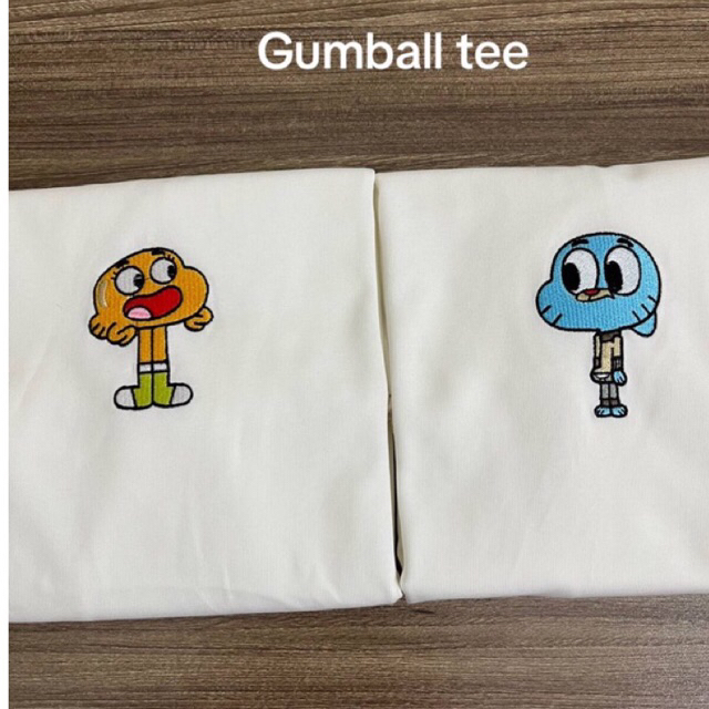 Áo Thun Thêu hoạ tiết Gumball , Áo đôi Nam Nữ , Áo thun oversize