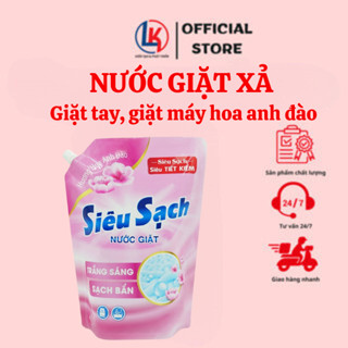 [CHÍNH HÃNG ] Nước giặt dạng túi Lix hồng 2.4kg, nước giặt tay, nước giặt máy hương hoa anh đào