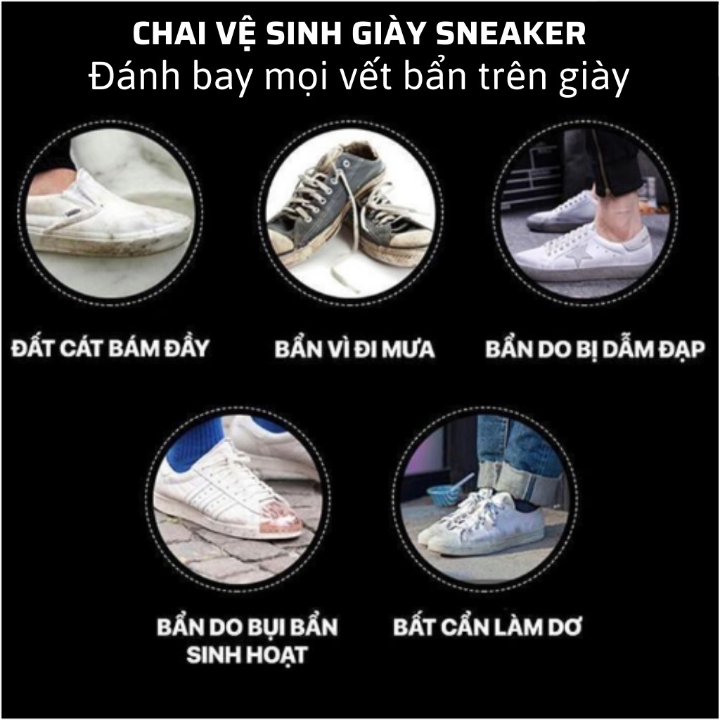 Chai xịt vệ sinh giày Sneaker 300ml bọt tuyết, bình sịt làm sạch giầy cao cấp, lọ dung dịch giặt khô giày dép