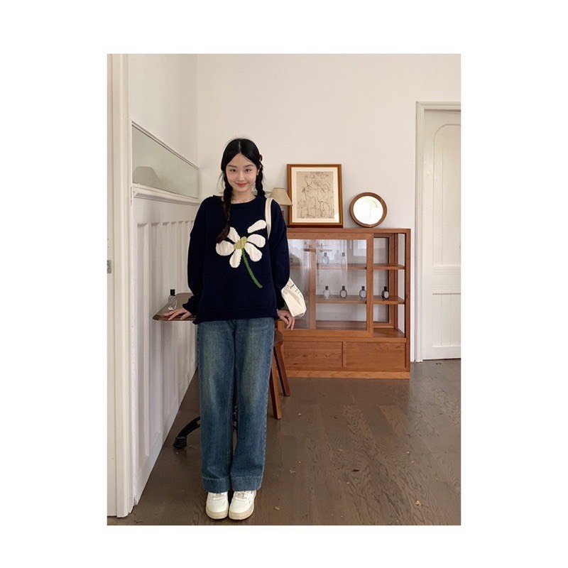 Áo len QC thêu hoa 3 màu siêu xinh